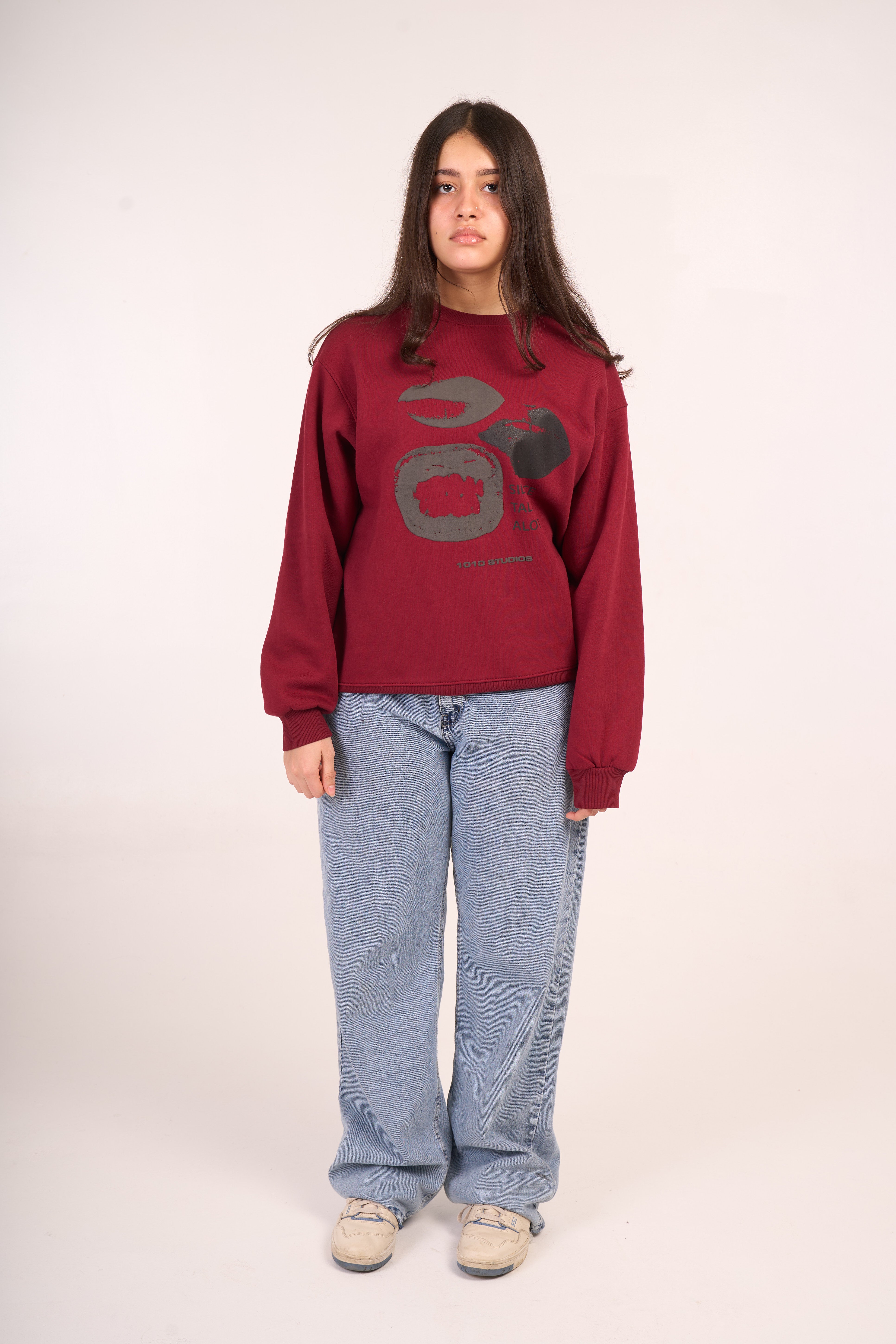 BLOODLINE 1010  BURGANDY CREWNECK