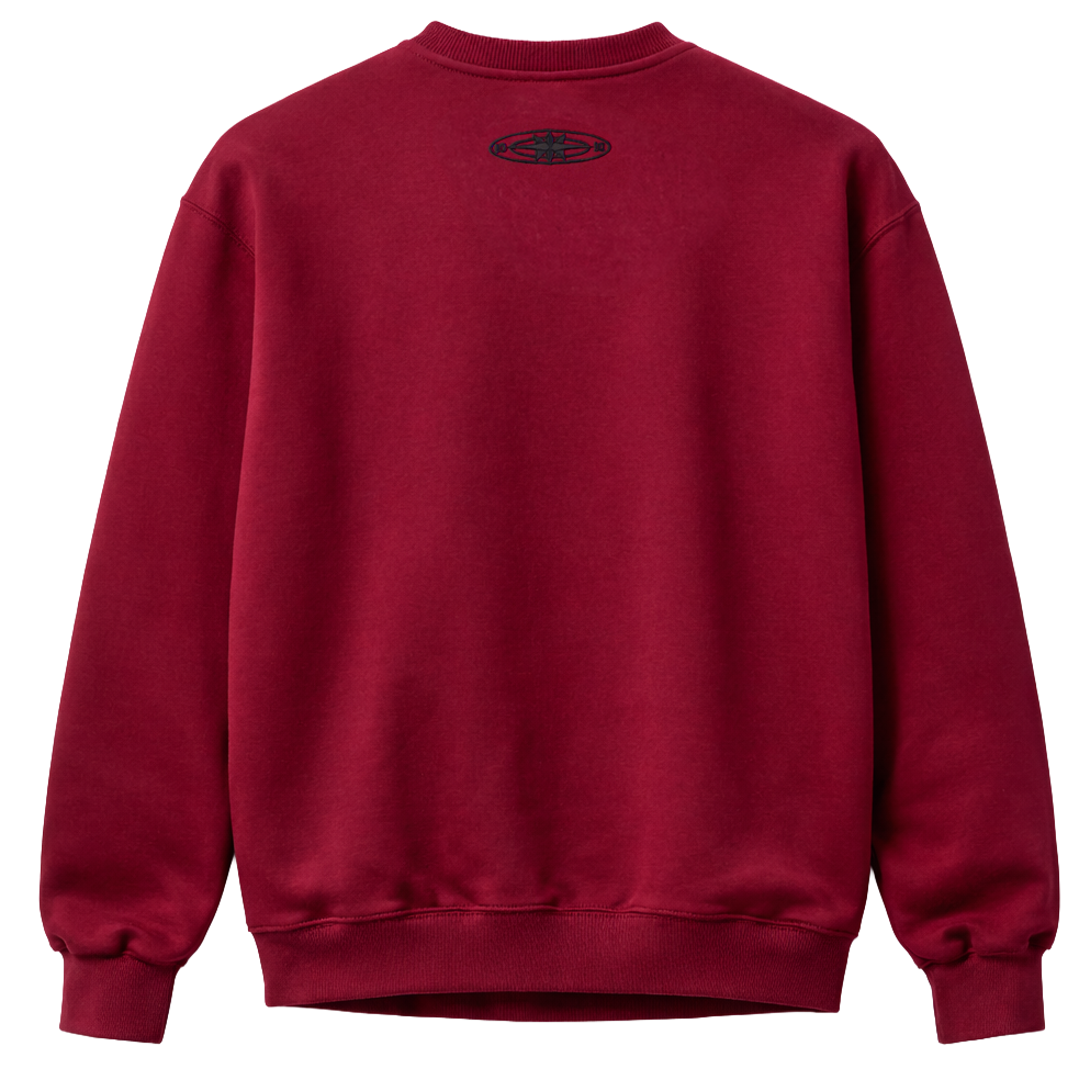 BLOODLINE 1010  BURGANDY CREWNECK